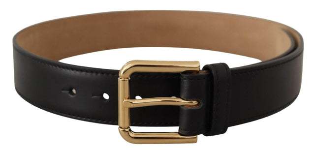Dolce & Gabbana Elegant Leather Belt with Logo Buckle - Hilstor