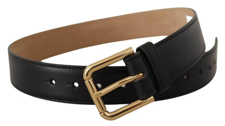 Dolce & Gabbana Elegant Leather Belt with Logo Buckle - Hilstor
