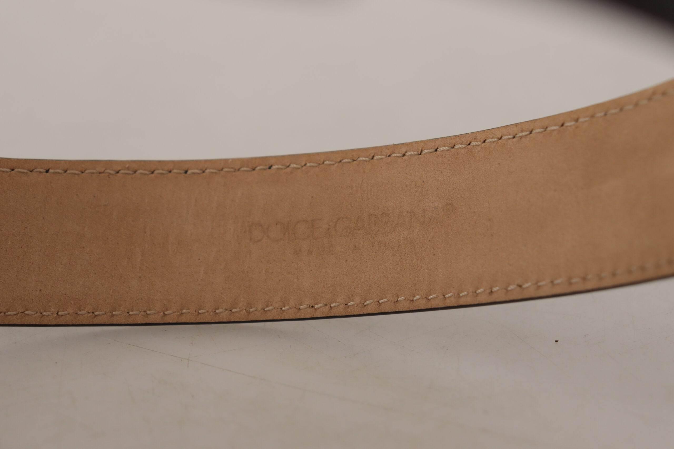 Dolce & Gabbana Elegant Leather Belt with Logo Buckle - Hilstor