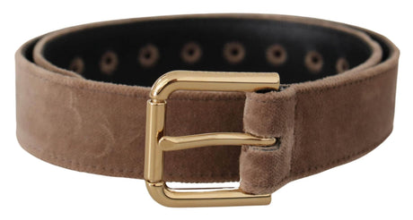 Dolce & Gabbana Elegant Velvet Logo Buckle Belt - Hilstor
