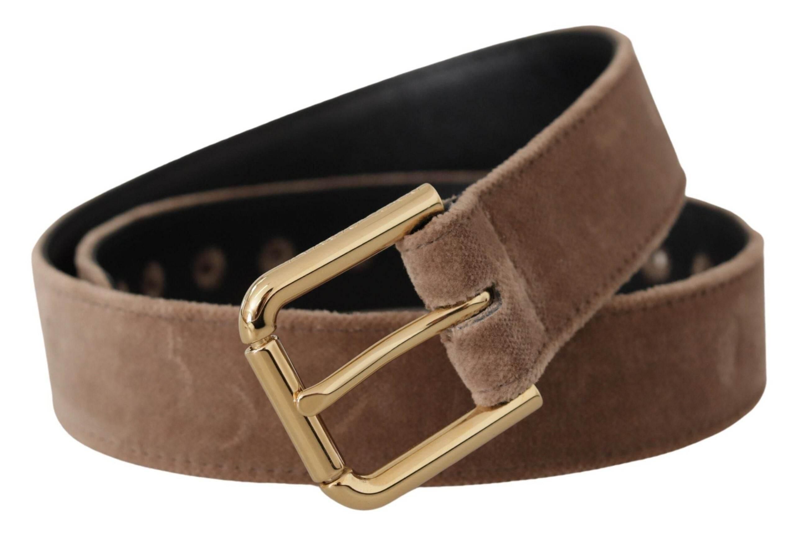 Dolce & Gabbana Elegant Velvet Logo Buckle Belt - Hilstor