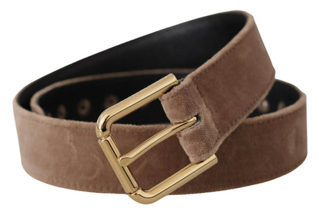 Dolce & Gabbana Elegant Velvet Logo Buckle Belt - Hilstor