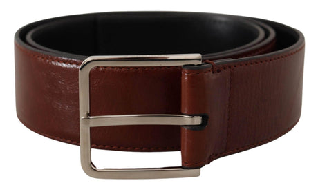 Dolce & Gabbana Elegant Leather Belt with Engraved Buckle - Hilstor