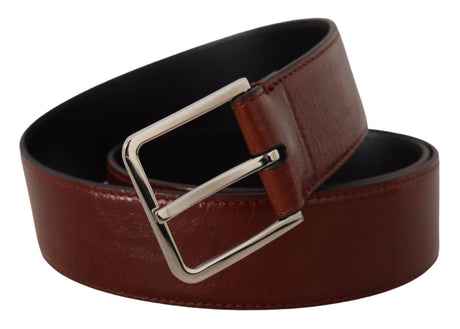 Dolce & Gabbana Elegant Leather Belt with Engraved Buckle - Hilstor