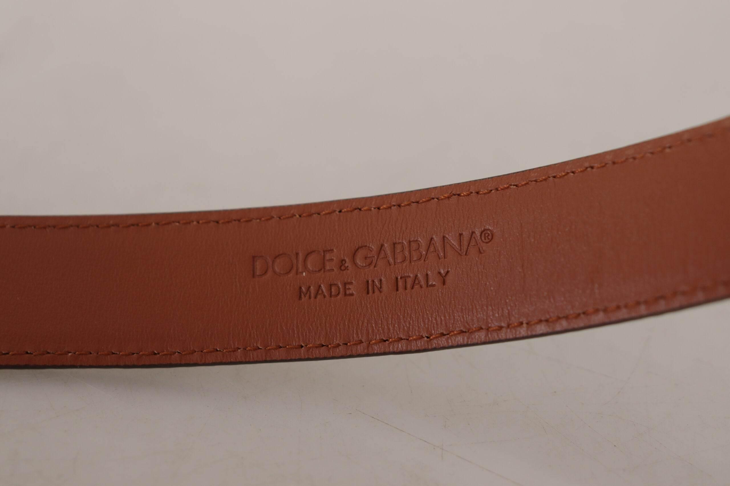 Dolce & Gabbana Elegant Engraved Leather Belt - Timeless Style - Hilstor