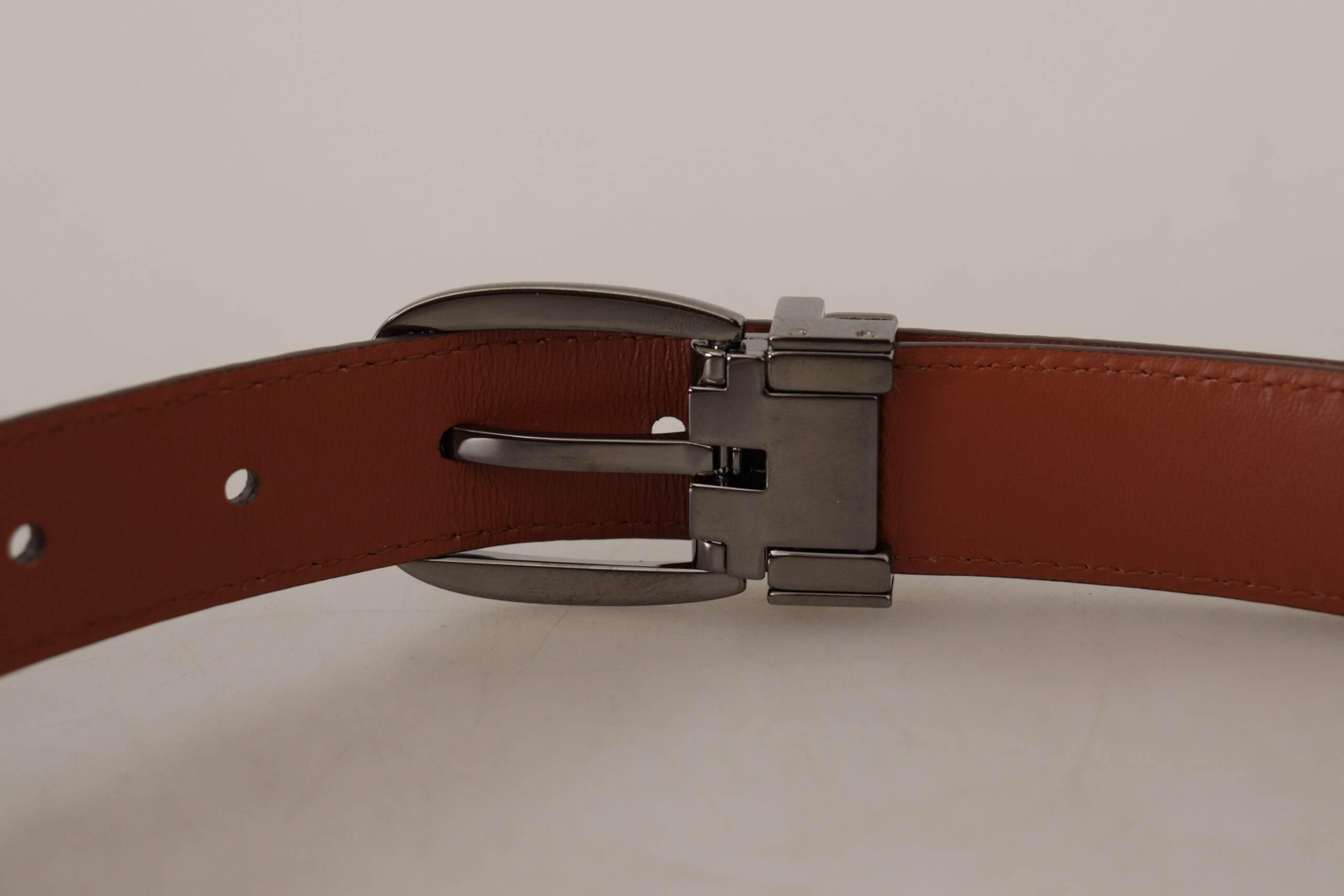 Dolce & Gabbana Elegant Engraved Leather Belt - Timeless Style - Hilstor