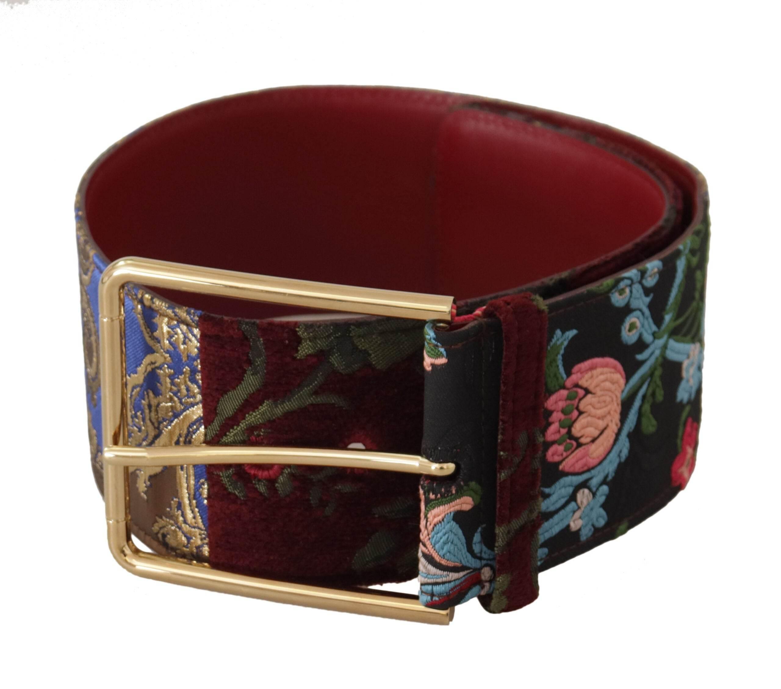 Dolce & Gabbana Engraved Logo Multicolor Leather Belt - Hilstor
