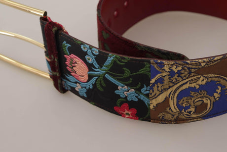 Dolce & Gabbana Engraved Logo Multicolor Leather Belt - Hilstor