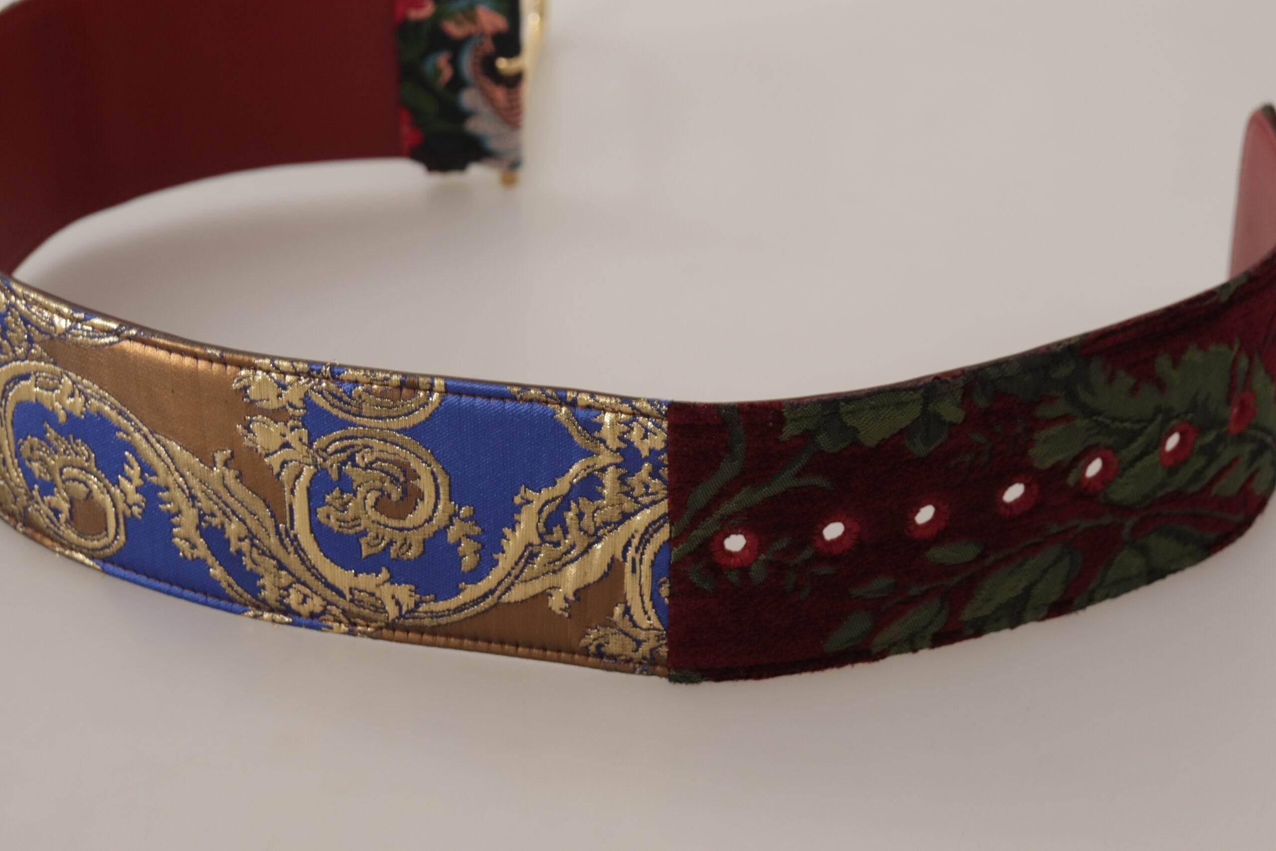 Dolce & Gabbana Engraved Logo Multicolor Leather Belt - Hilstor