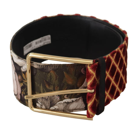 Dolce & Gabbana Engraved Logo Multicolor Leather Belt - Hilstor