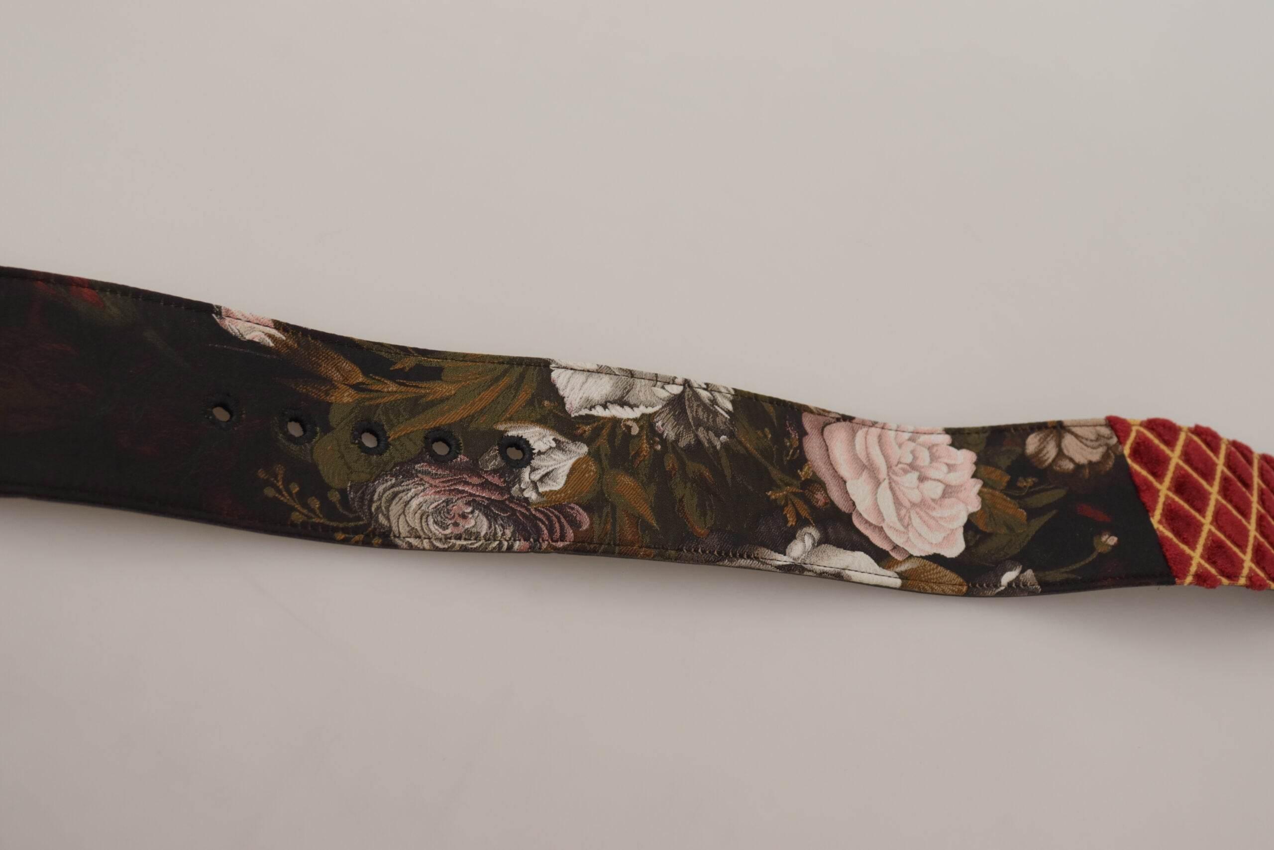 Dolce & Gabbana Engraved Logo Multicolor Leather Belt - Hilstor