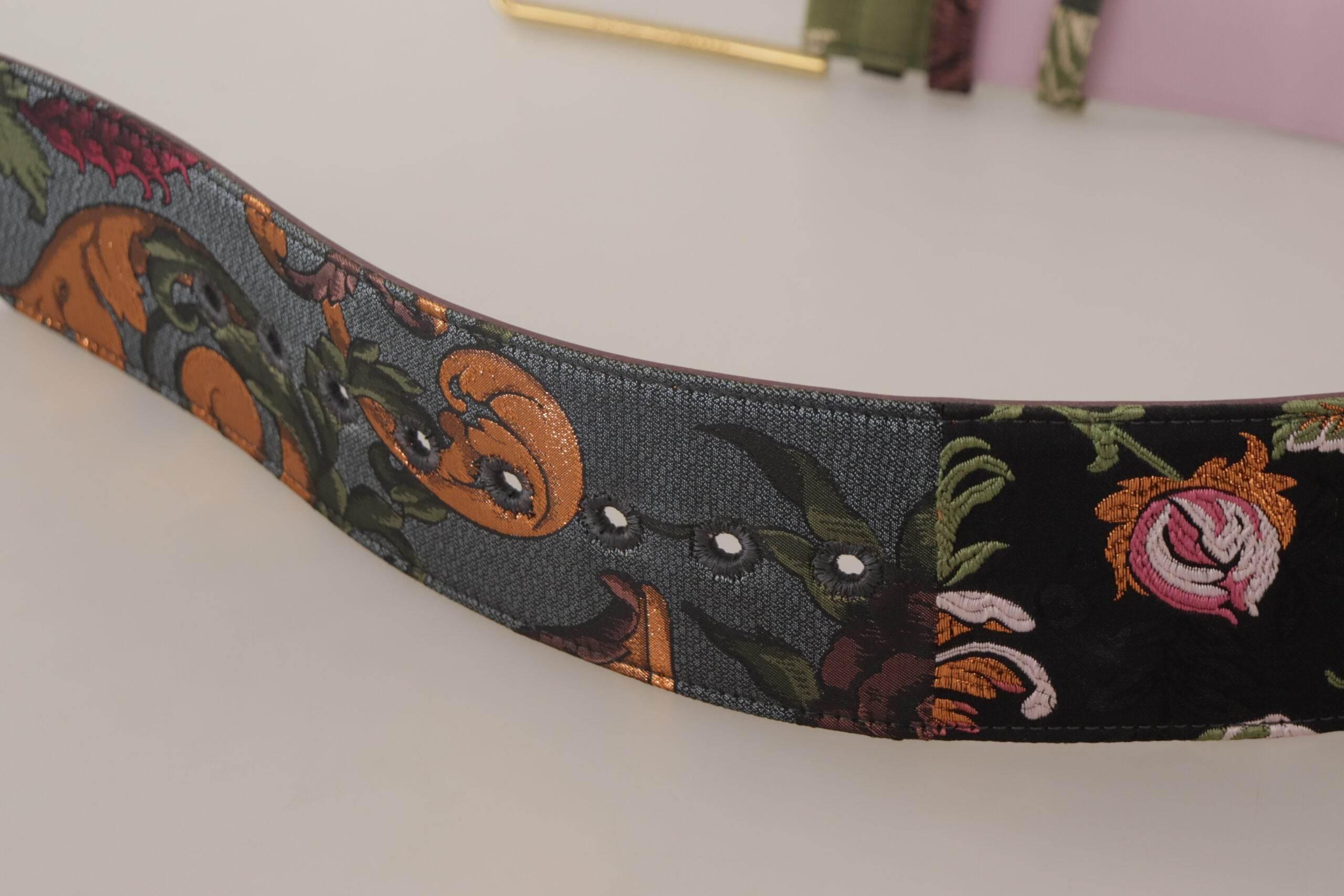 Dolce & Gabbana Elegant Multicolor Canvas-Leather Belt - Hilstor