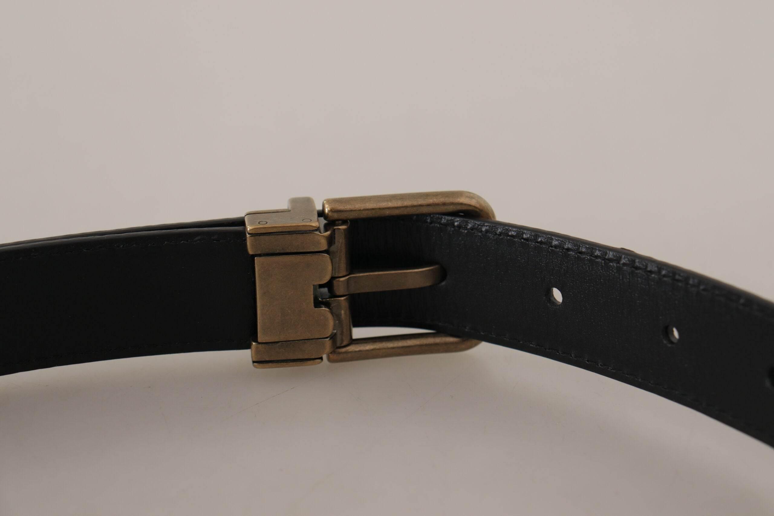 Dolce & Gabbana Chic Engraved Logo Leather Belt - Hilstor
