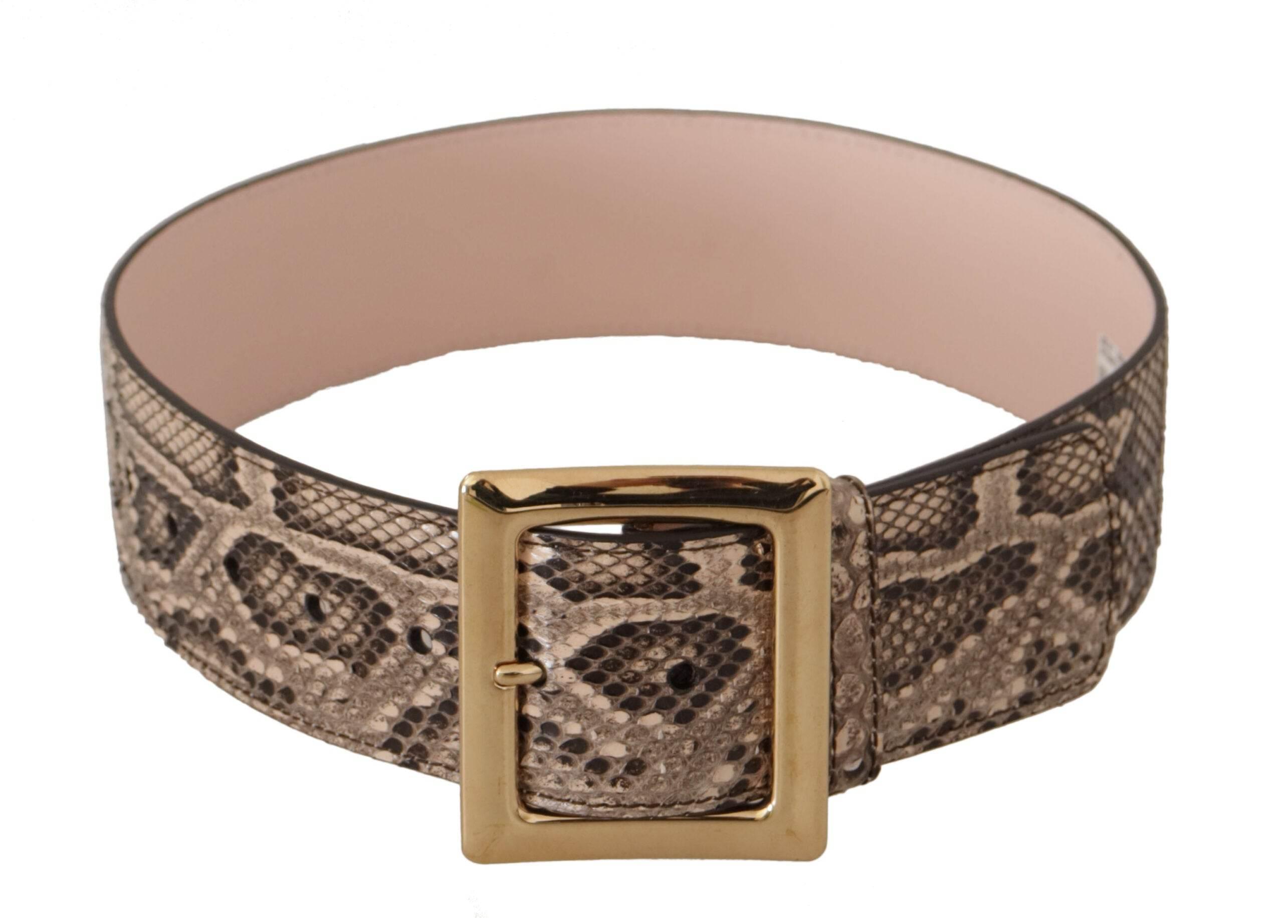 Dolce & Gabbana Elegant Leather Belt with Logo Buckle - Hilstor