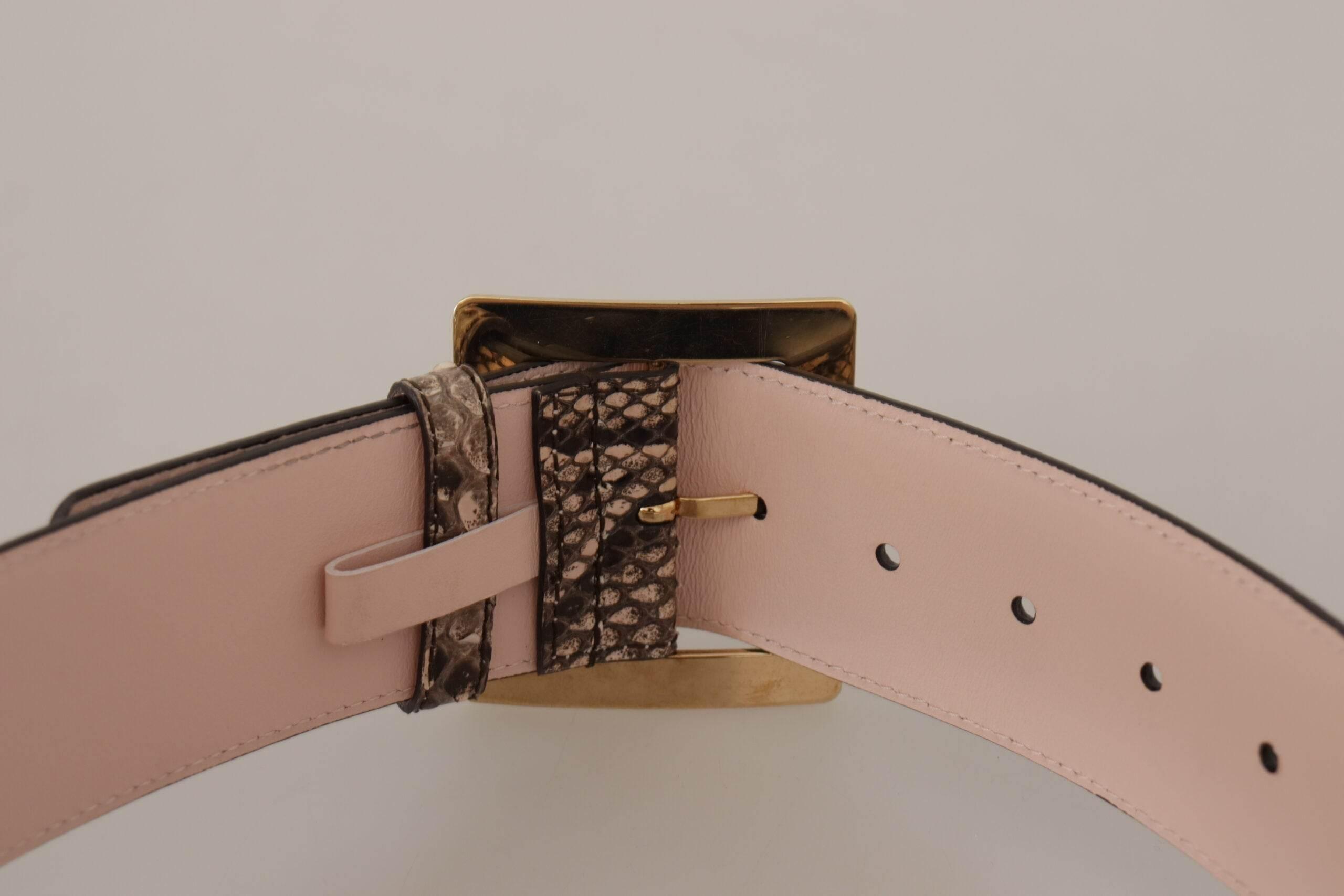 Dolce & Gabbana Elegant Leather Belt with Logo Buckle - Hilstor