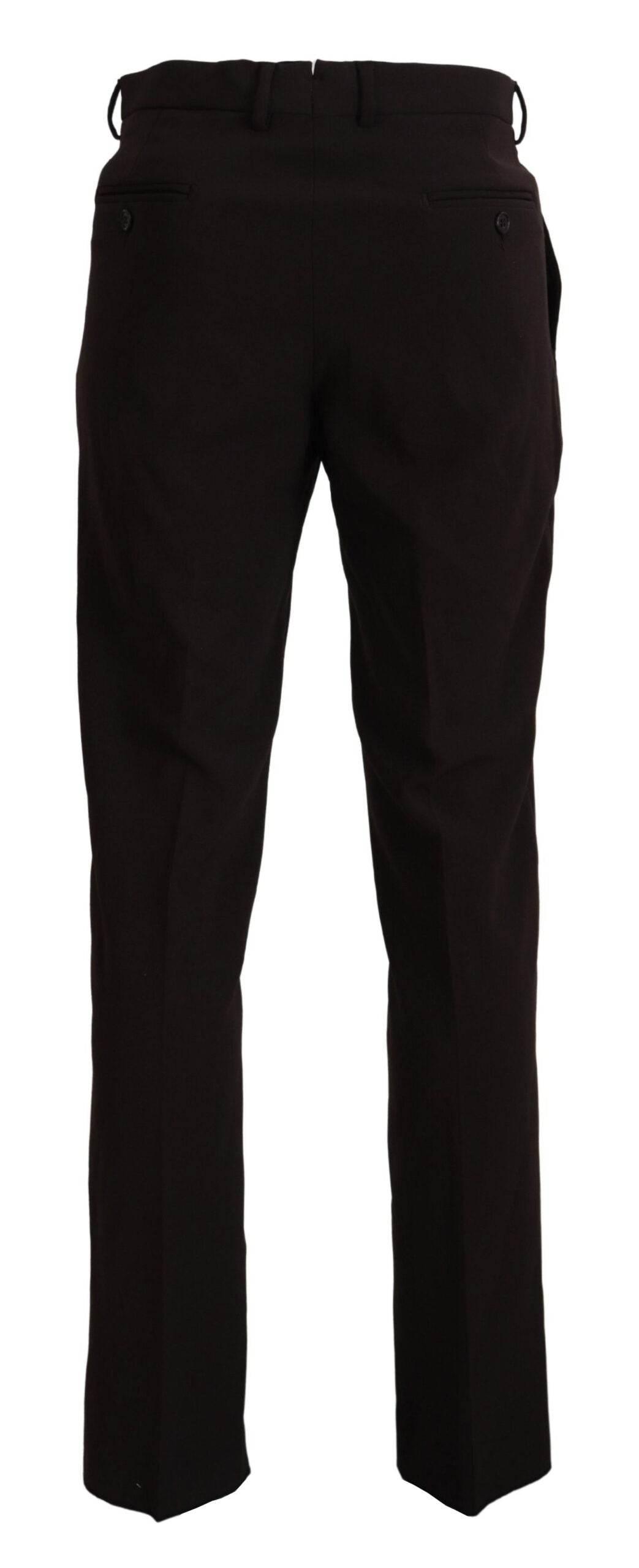 BENCIVENGA Brown Straight Fit Formal Men Pants - Hilstor