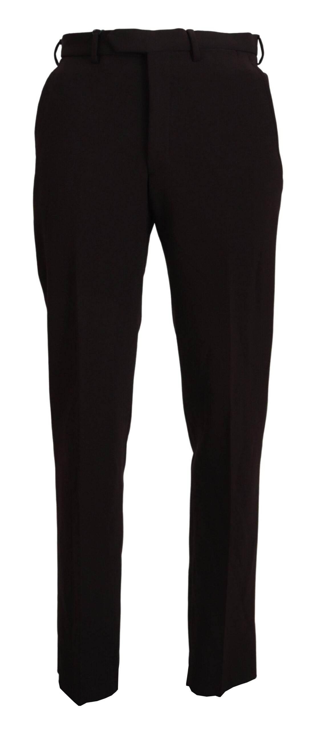 BENCIVENGA Brown Straight Fit Formal Men Pants - Hilstor