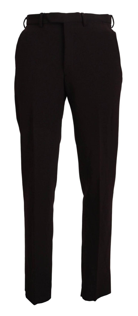 BENCIVENGA Brown Straight Fit Formal Men Pants - Hilstor