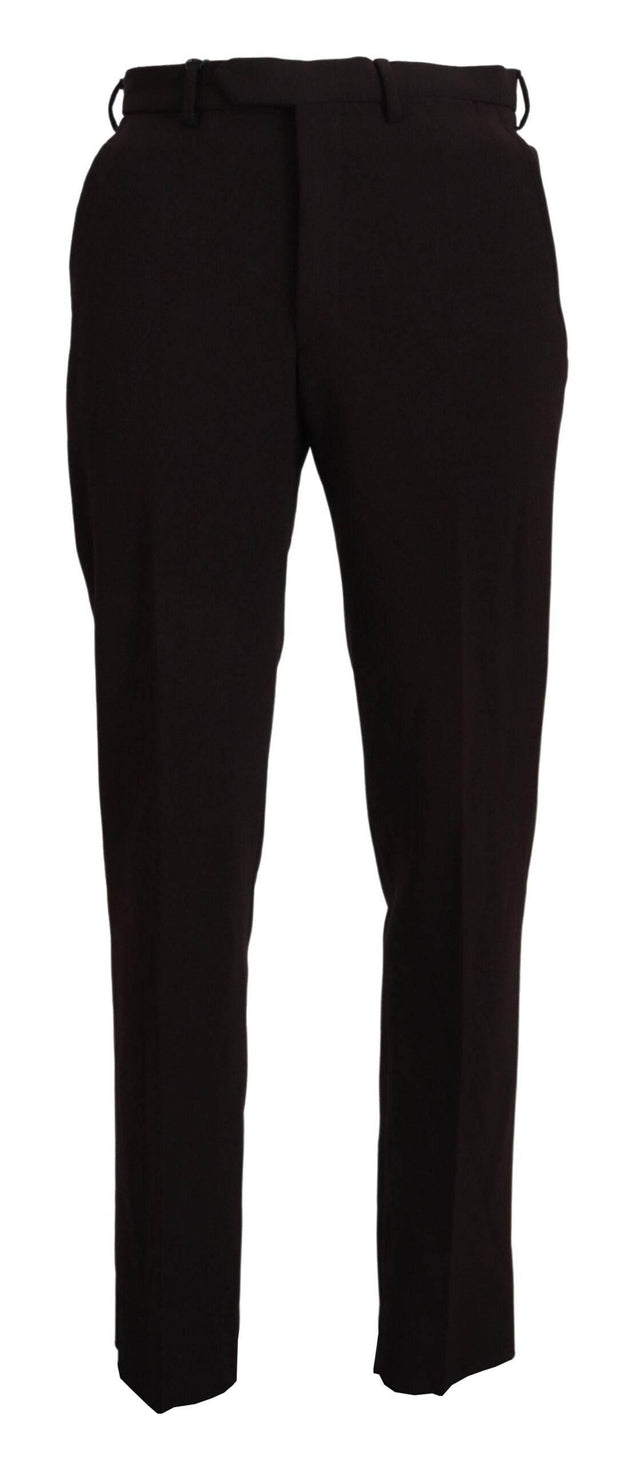 BENCIVENGA Brown Straight Fit Formal Men Pants - Hilstor