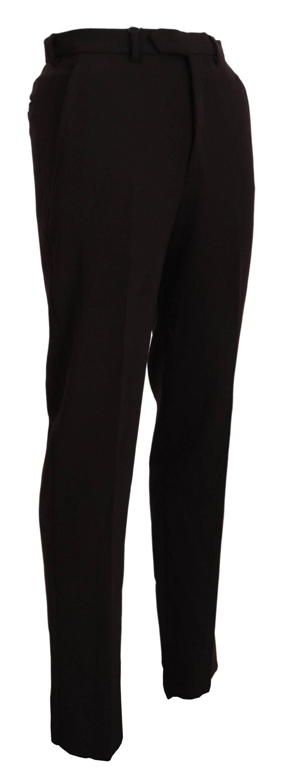 BENCIVENGA Brown Straight Fit Formal Men Pants - Hilstor