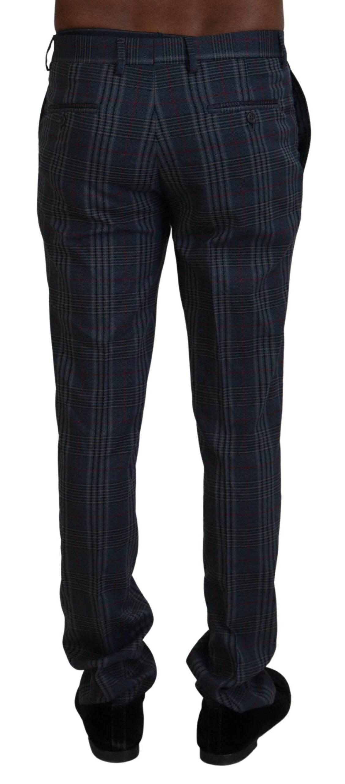 BENCIVENGA Gray Pure Wool Men Checkered Pants - Hilstor