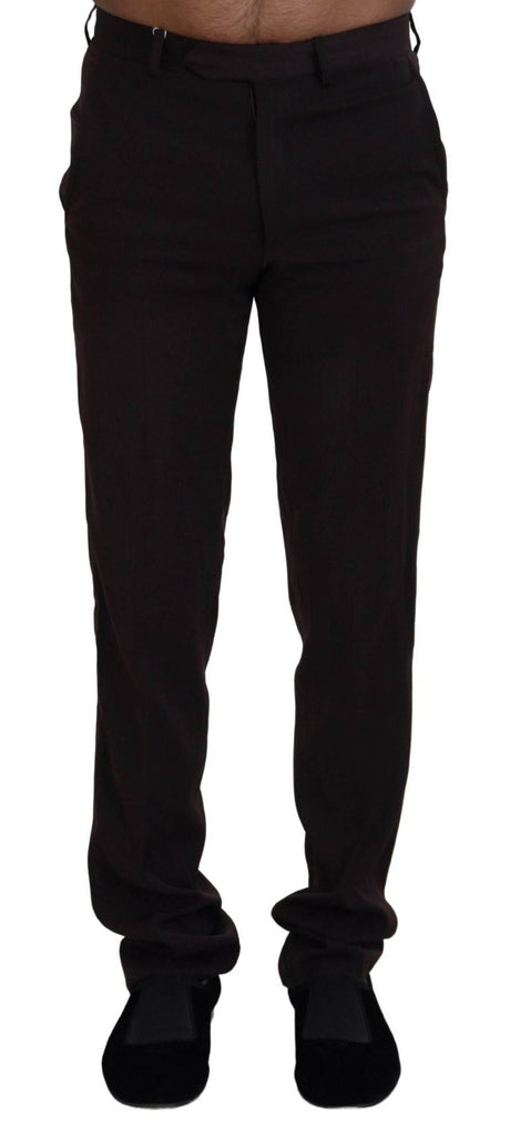 BENCIVENGA Brown Straight Fit Formal Men Pants - Hilstor