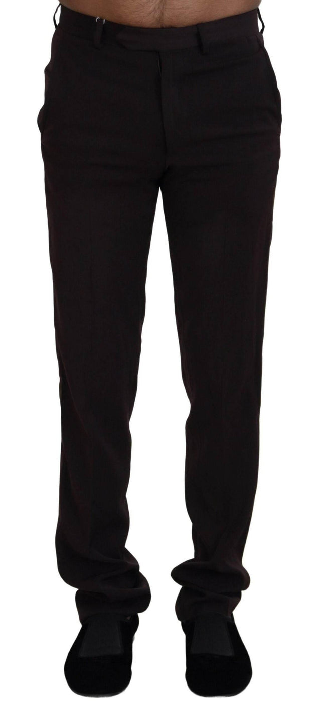 BENCIVENGA Brown Straight Fit Formal Men Pants - Hilstor