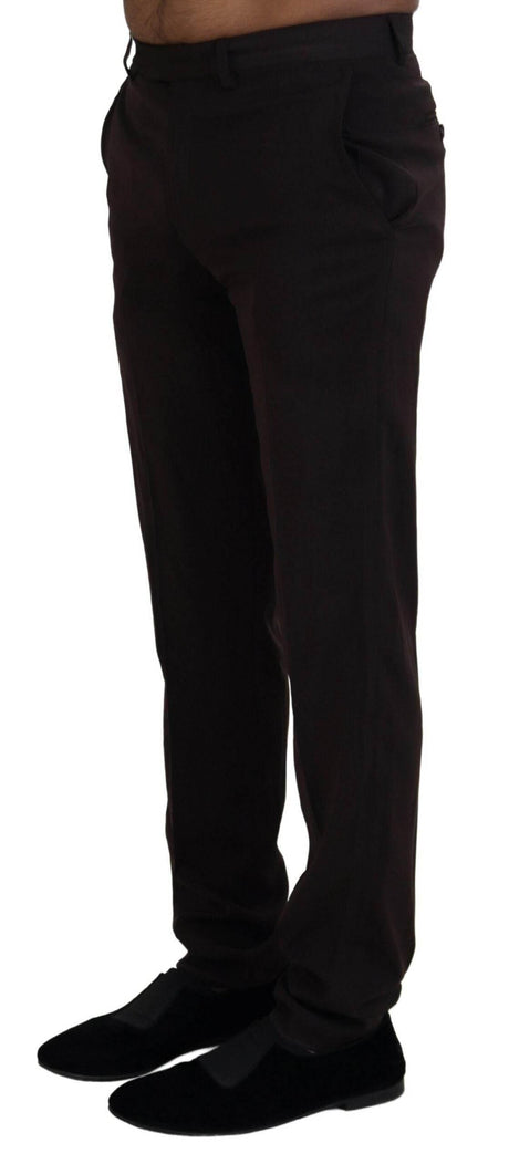 BENCIVENGA Brown Straight Fit Formal Men Pants - Hilstor