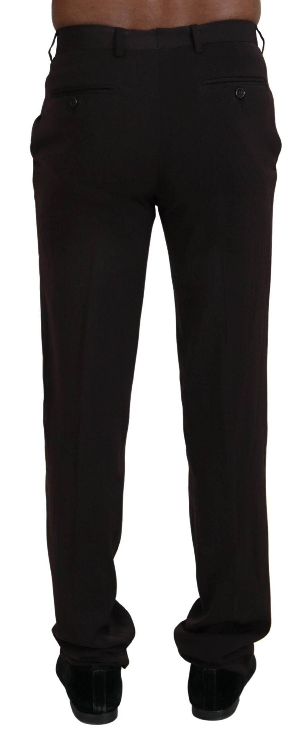 BENCIVENGA Brown Straight Fit Formal Men Pants - Hilstor