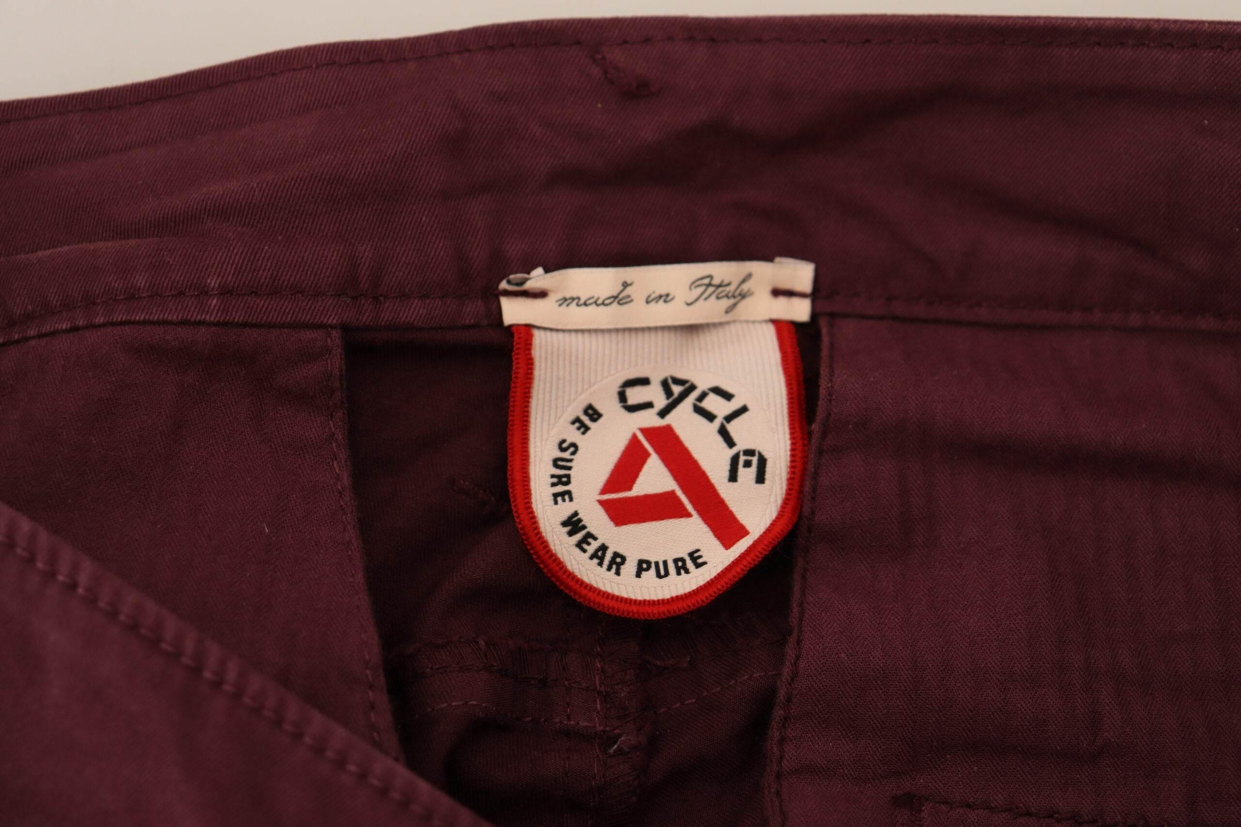 CYCLE Maroon Skinny Fit Cotton Pants - Hilstor