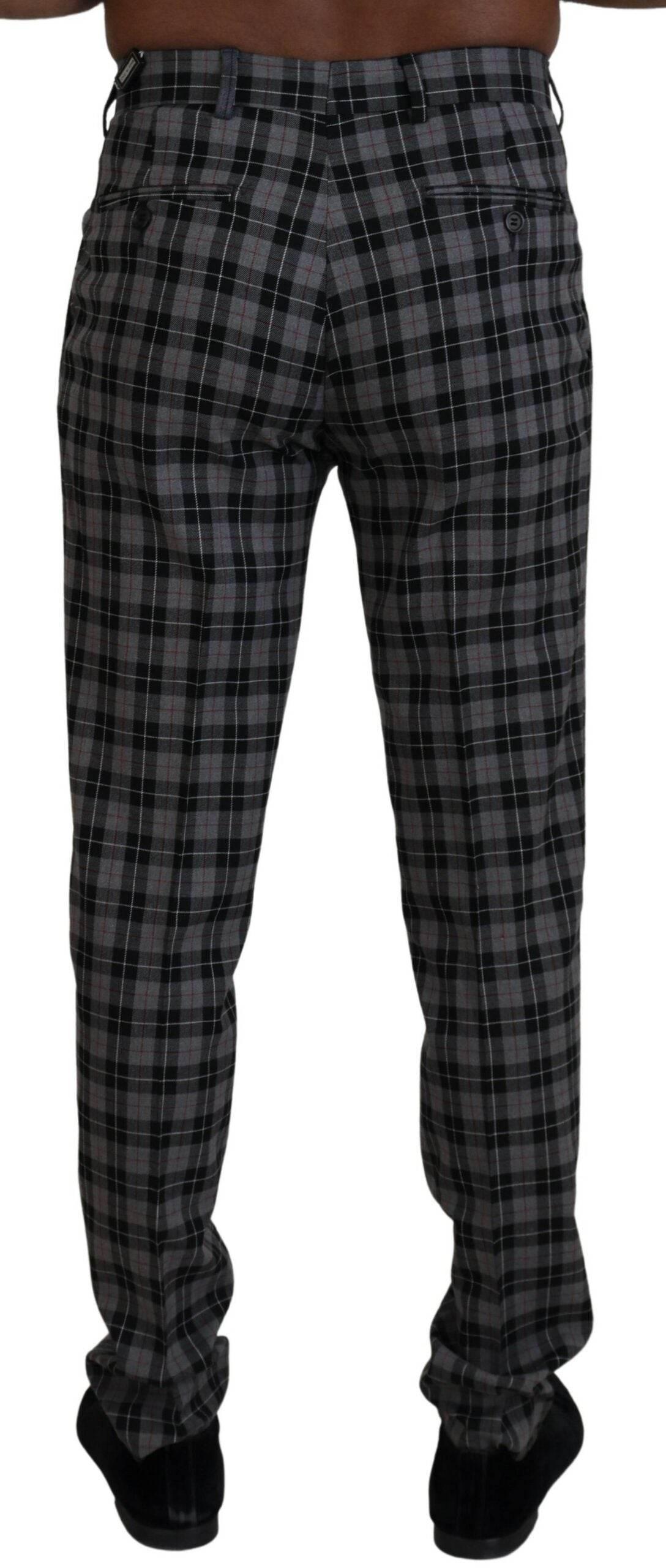 BENCIVENGA Gray Checkered Slim Fit Men Pants - Hilstor