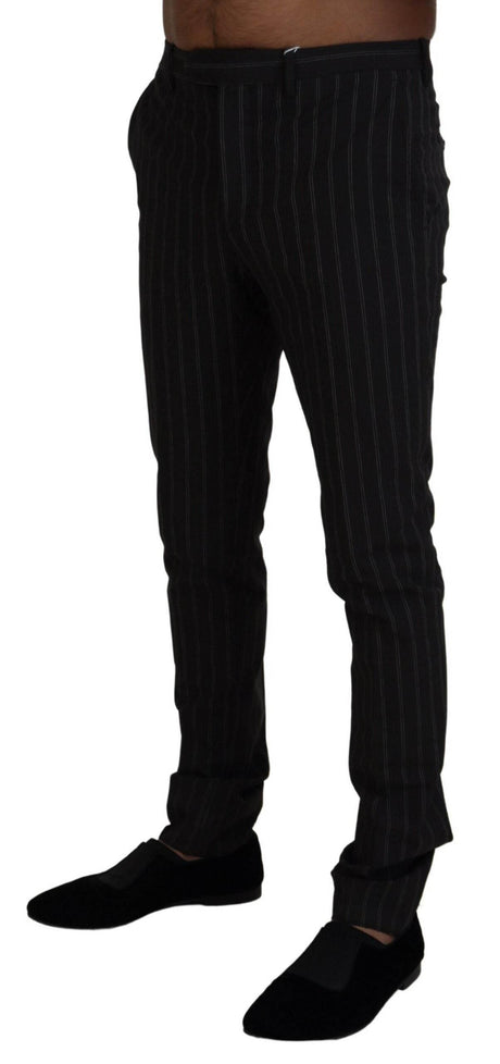 BENCIVENGA Black Stripes Viscose Dress Pants - Hilstor