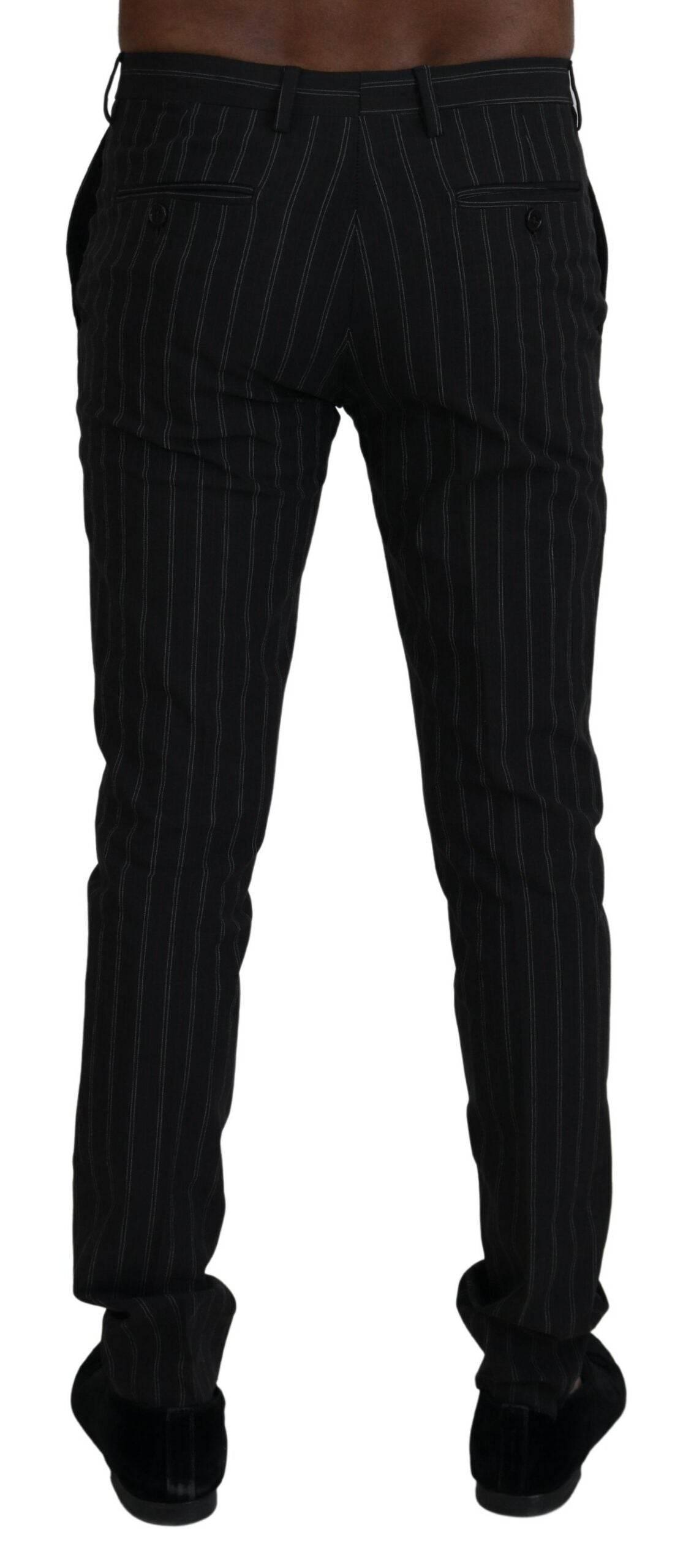 BENCIVENGA Black Stripes Viscose Dress Pants - Hilstor