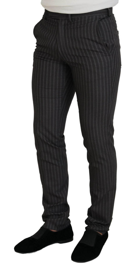 BENCIVENGA Brown Stripes Slim Fit Men Pants - Hilstor