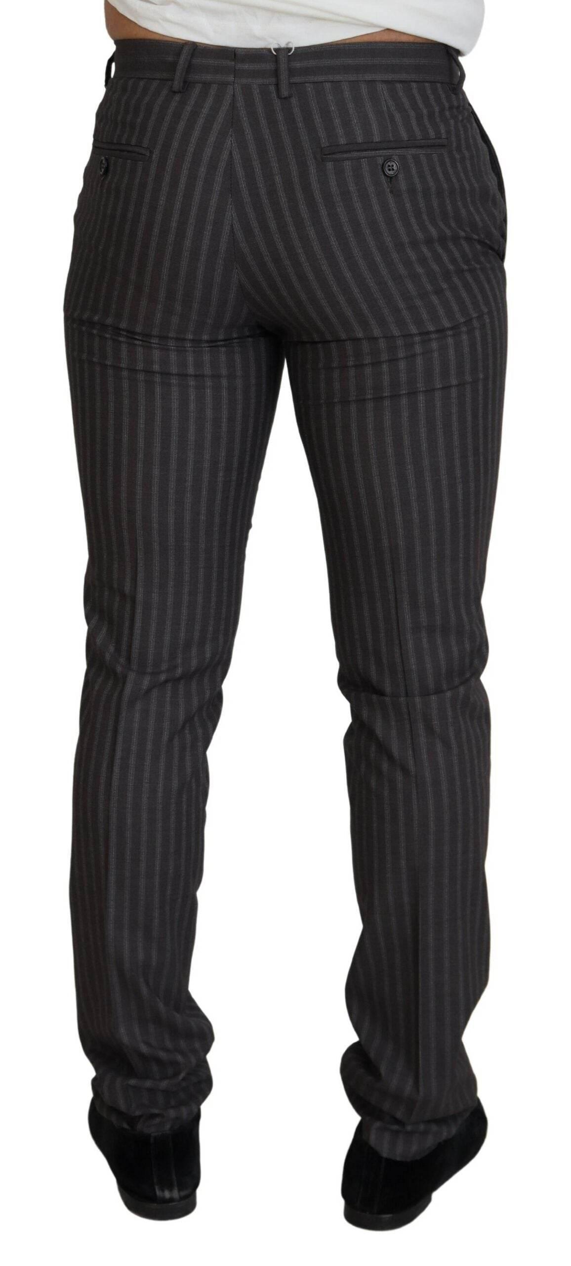 BENCIVENGA Brown Stripes Slim Fit Men Pants - Hilstor