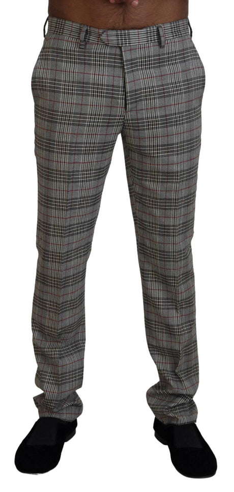 BENCIVENGA Gray Checkered Skinny Men Pants - Hilstor