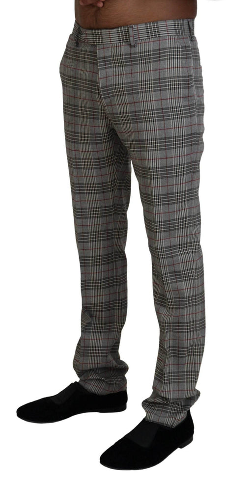 BENCIVENGA Gray Checkered Skinny Men Pants - Hilstor