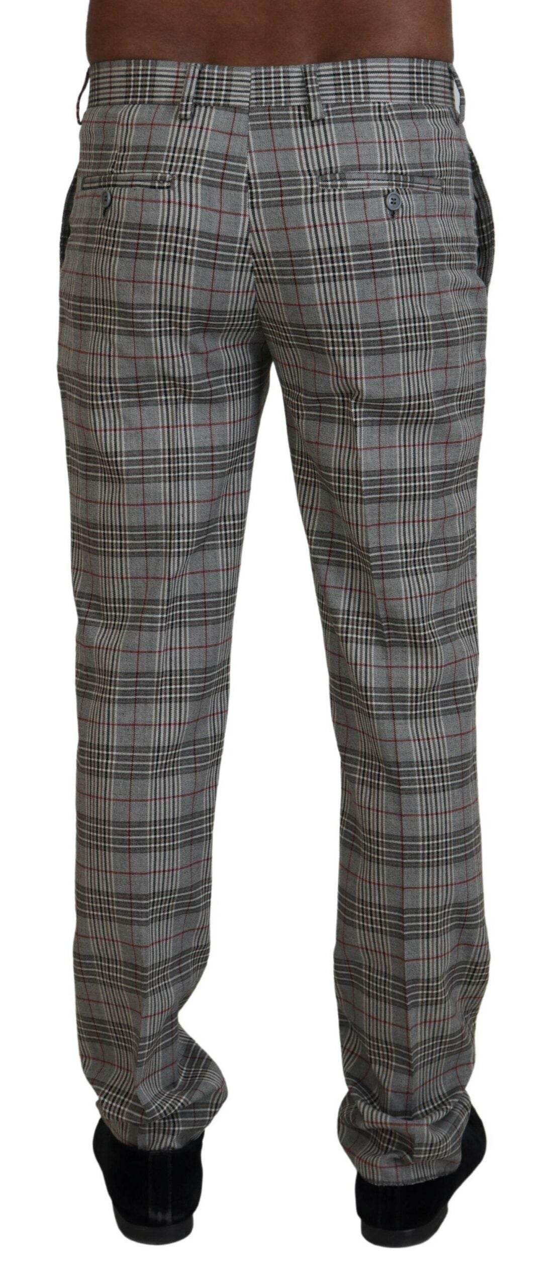 BENCIVENGA Gray Checkered Skinny Men Pants - Hilstor
