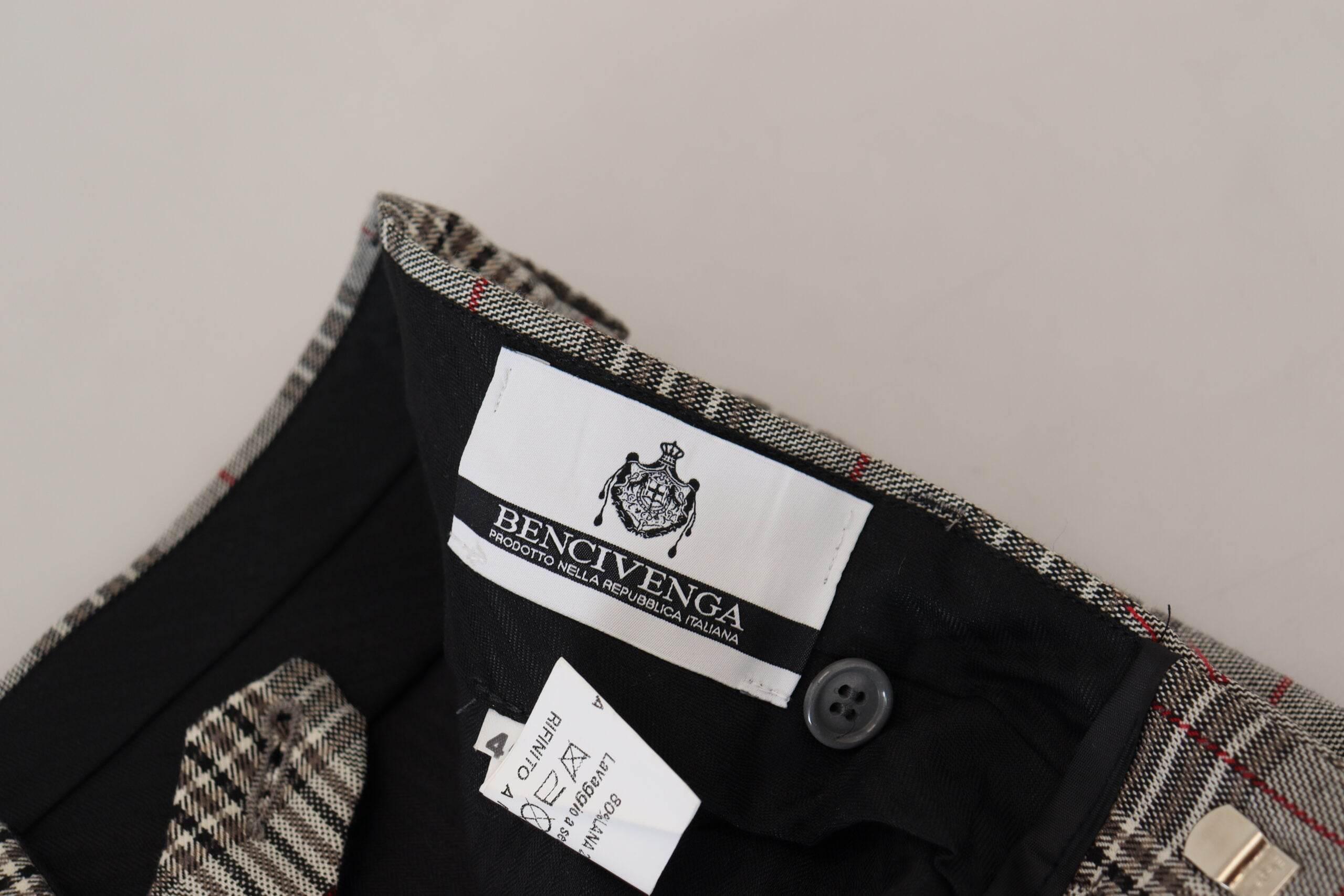 BENCIVENGA Gray Checkered Skinny Men Pants - Hilstor