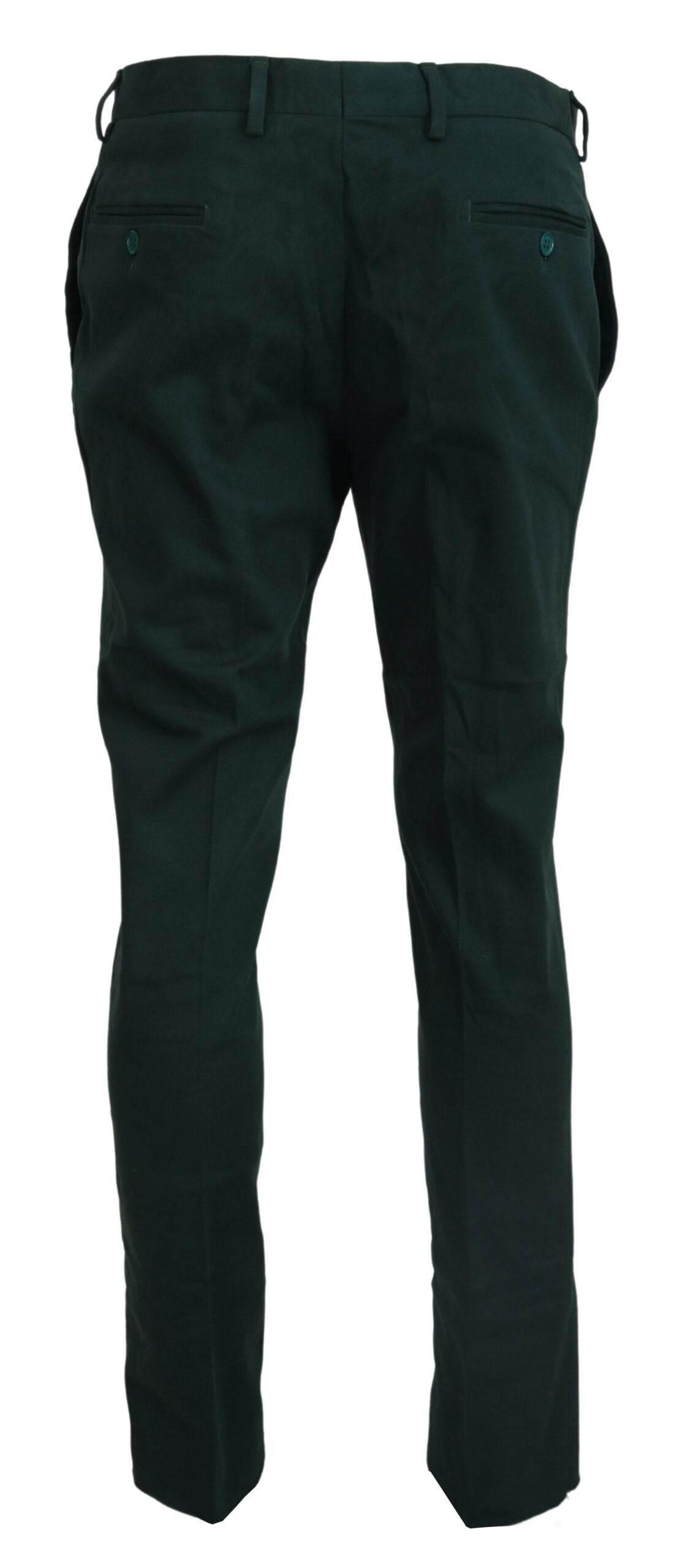 BENCIVENGA Dark Green Cotton Skinny Men Pants - Hilstor