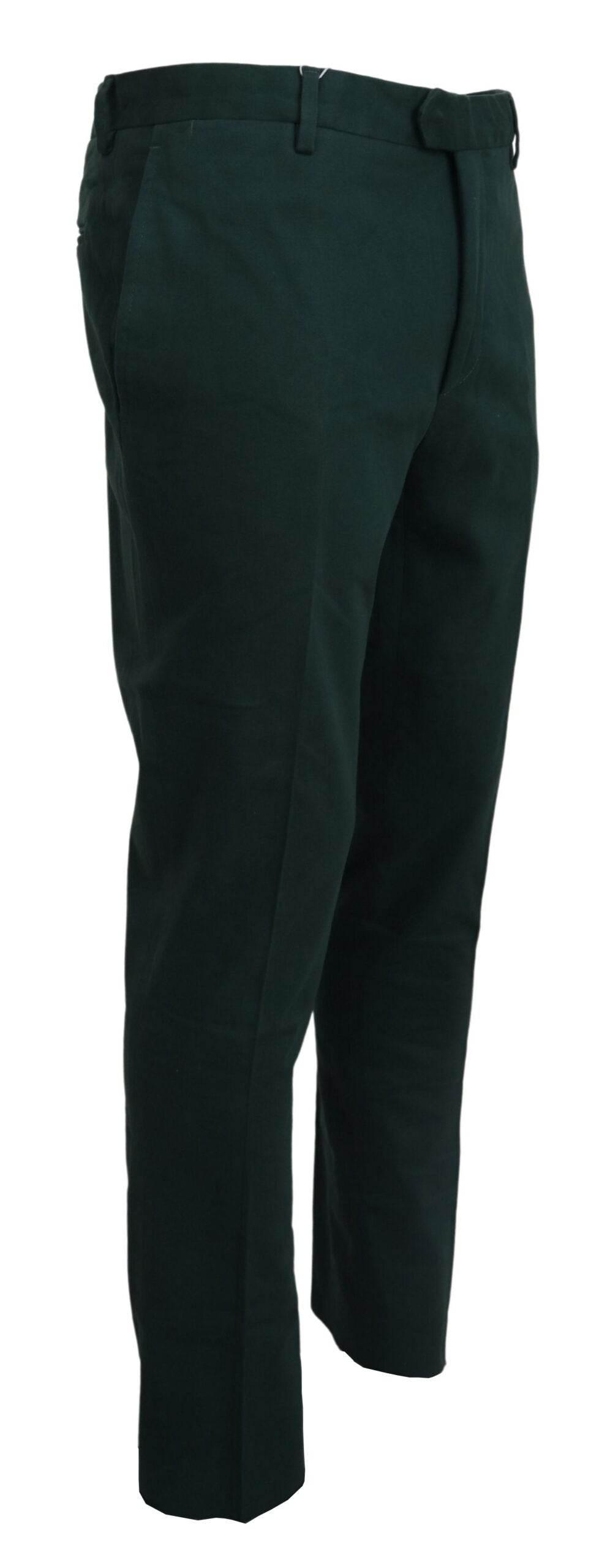 BENCIVENGA Dark Green Cotton Skinny Men Pants - Hilstor