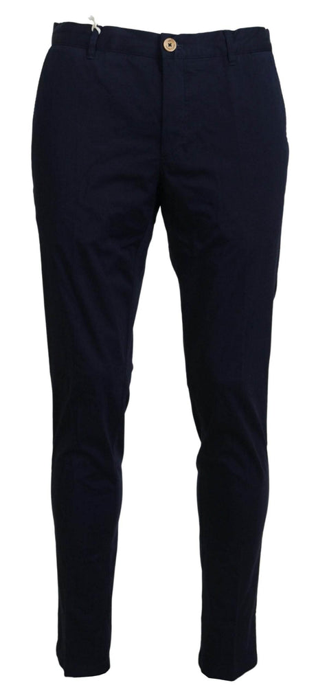 Domenico Tagliente Dark Blue Cotton Skinny Men Pants - Hilstor