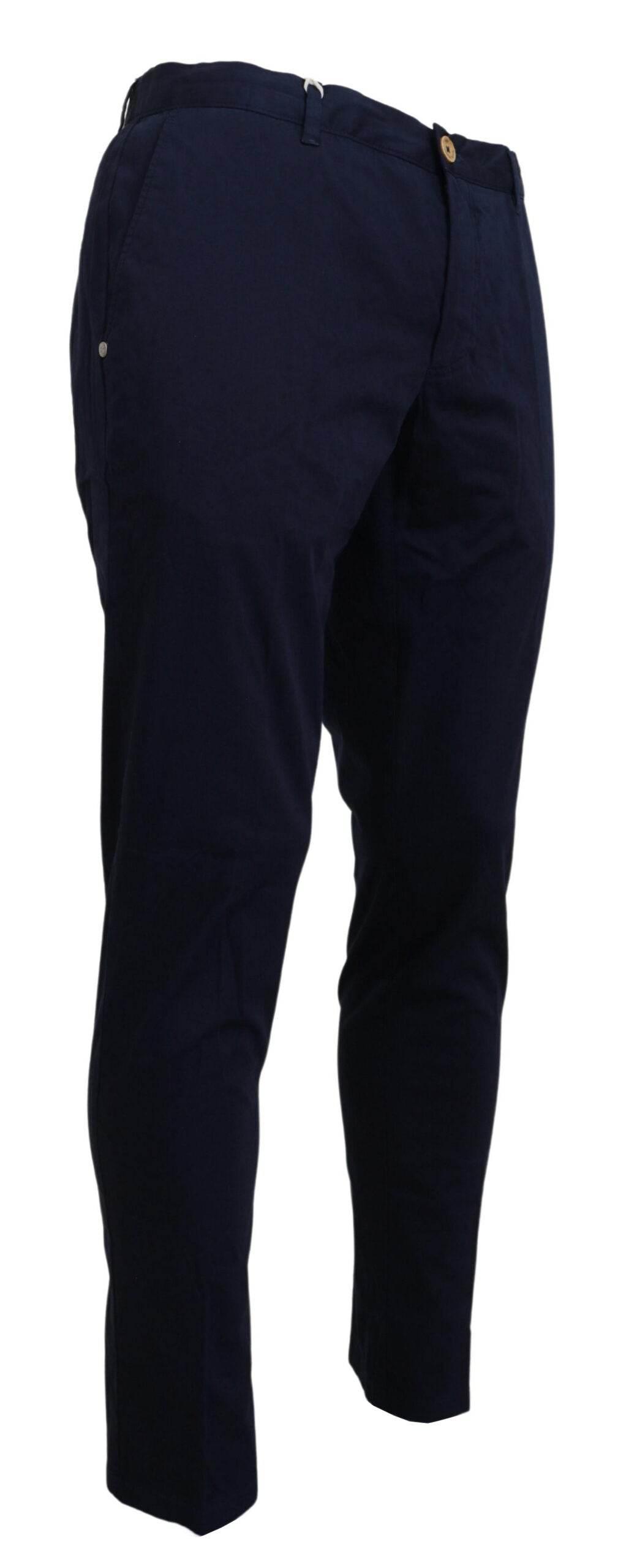 Domenico Tagliente Dark Blue Cotton Skinny Men Pants - Hilstor
