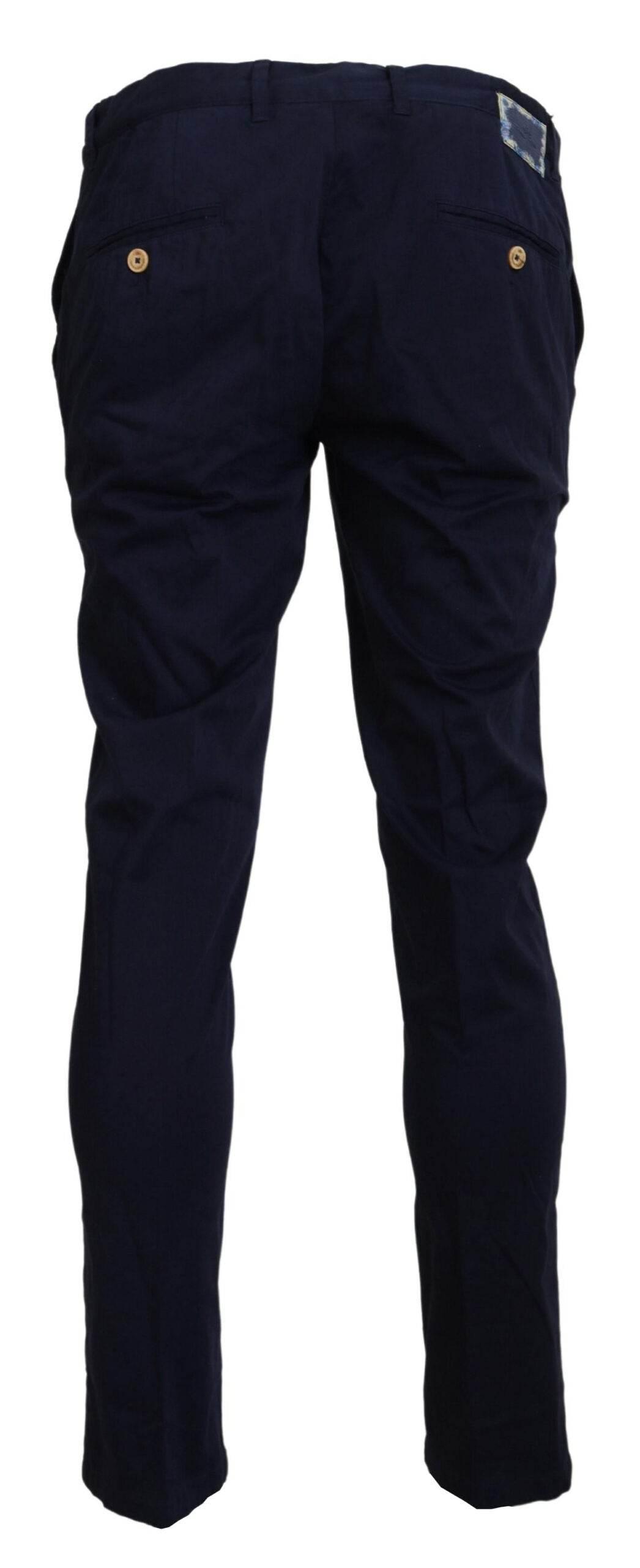 Domenico Tagliente Dark Blue Cotton Skinny Men Pants - Hilstor