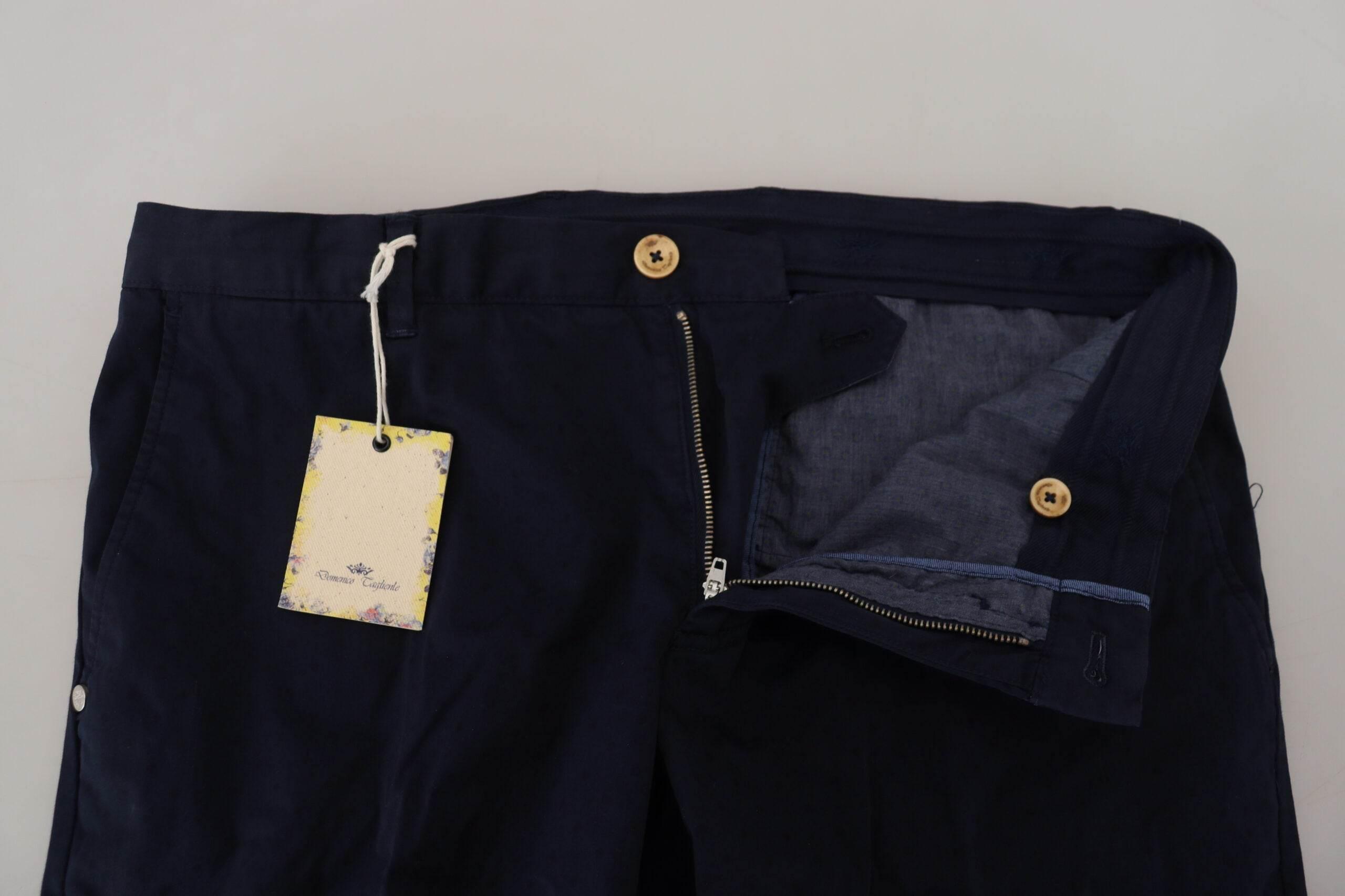 Domenico Tagliente Dark Blue Cotton Skinny Men Pants - Hilstor