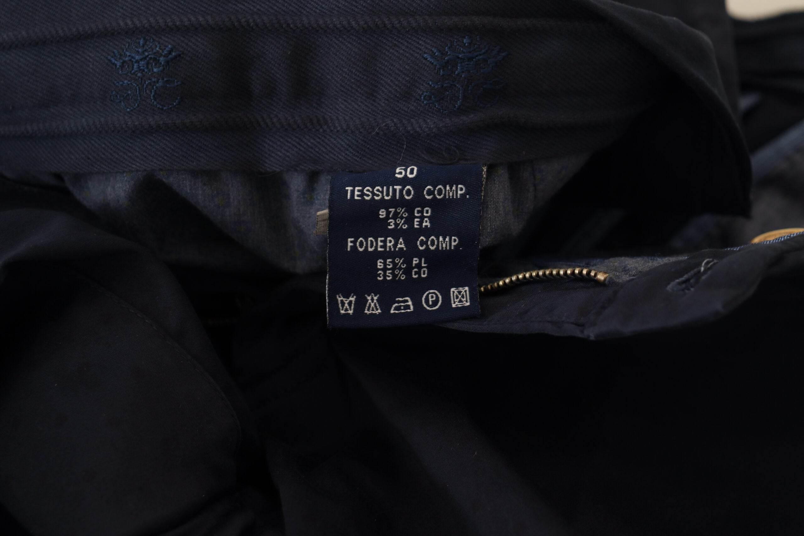 Domenico Tagliente Dark Blue Cotton Skinny Men Pants - Hilstor