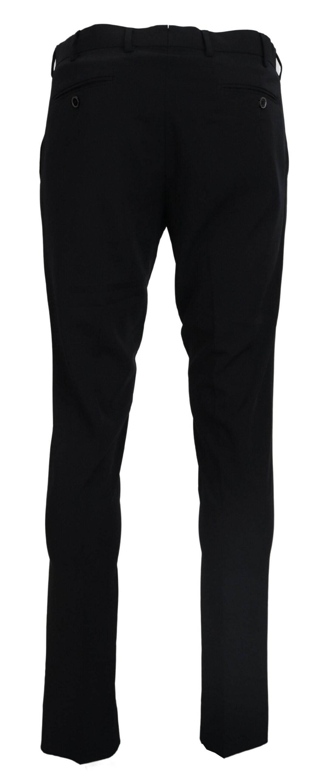 Domenico Tagliente Elegant Black Italian Dress Pants - Hilstor