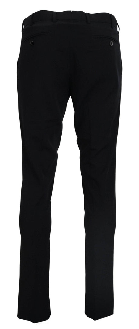 Domenico Tagliente Black Tapered Dress Formal Pants - Hilstor