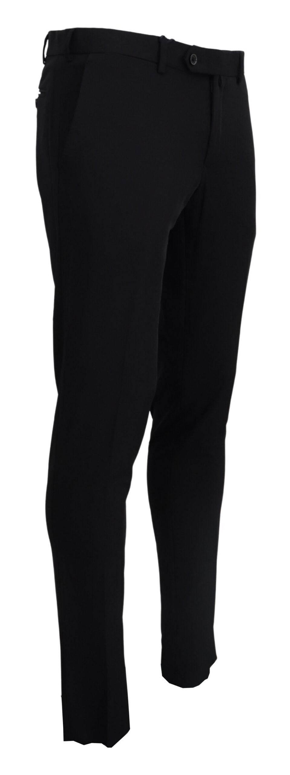 Domenico Tagliente Elegant Black Italian Dress Pants - Hilstor