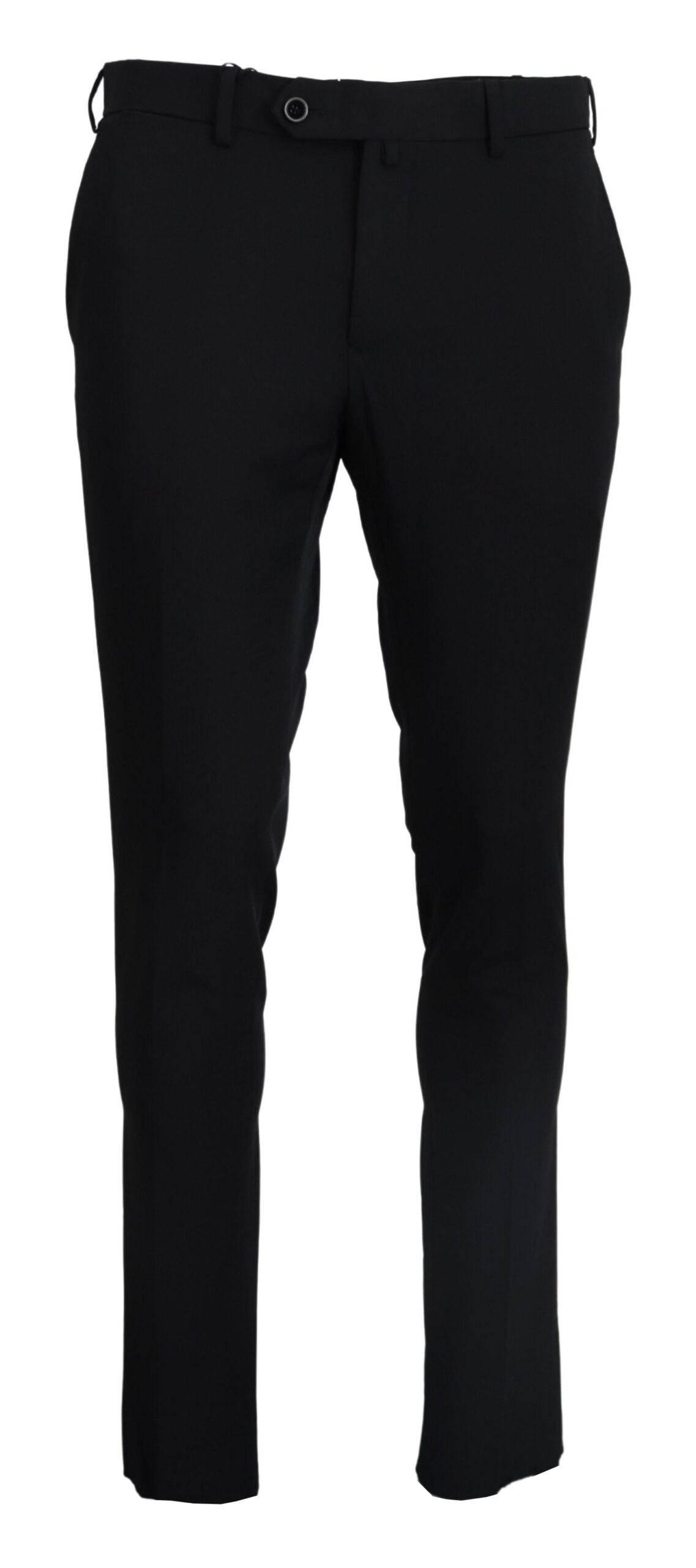 Domenico Tagliente Elegant Black Italian Dress Pants - Hilstor